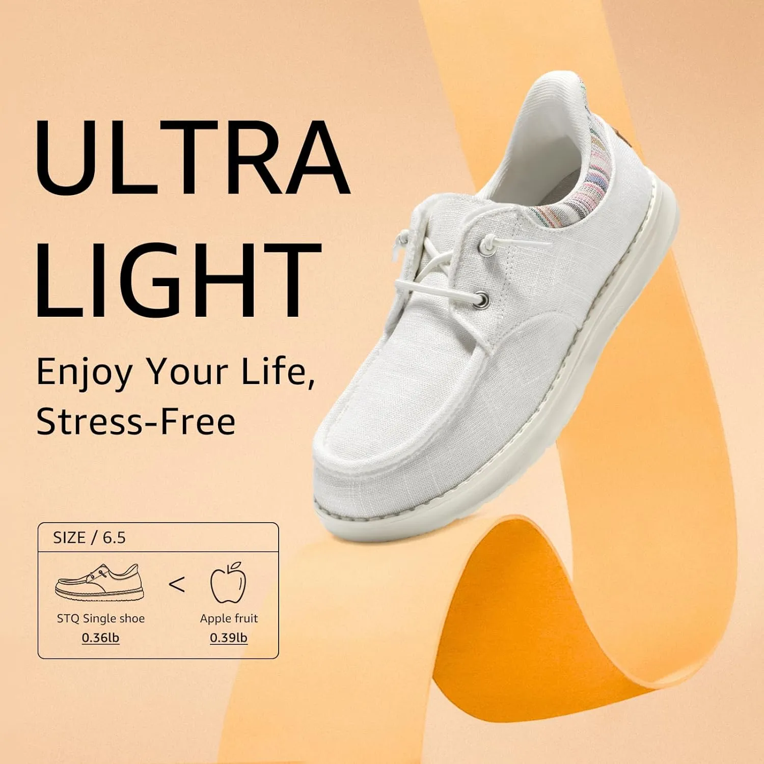 STQ Slip On Women Boat ShoesOrthopedic Plantar Fasciitis Relief Ultralight Arch Support Sneakers