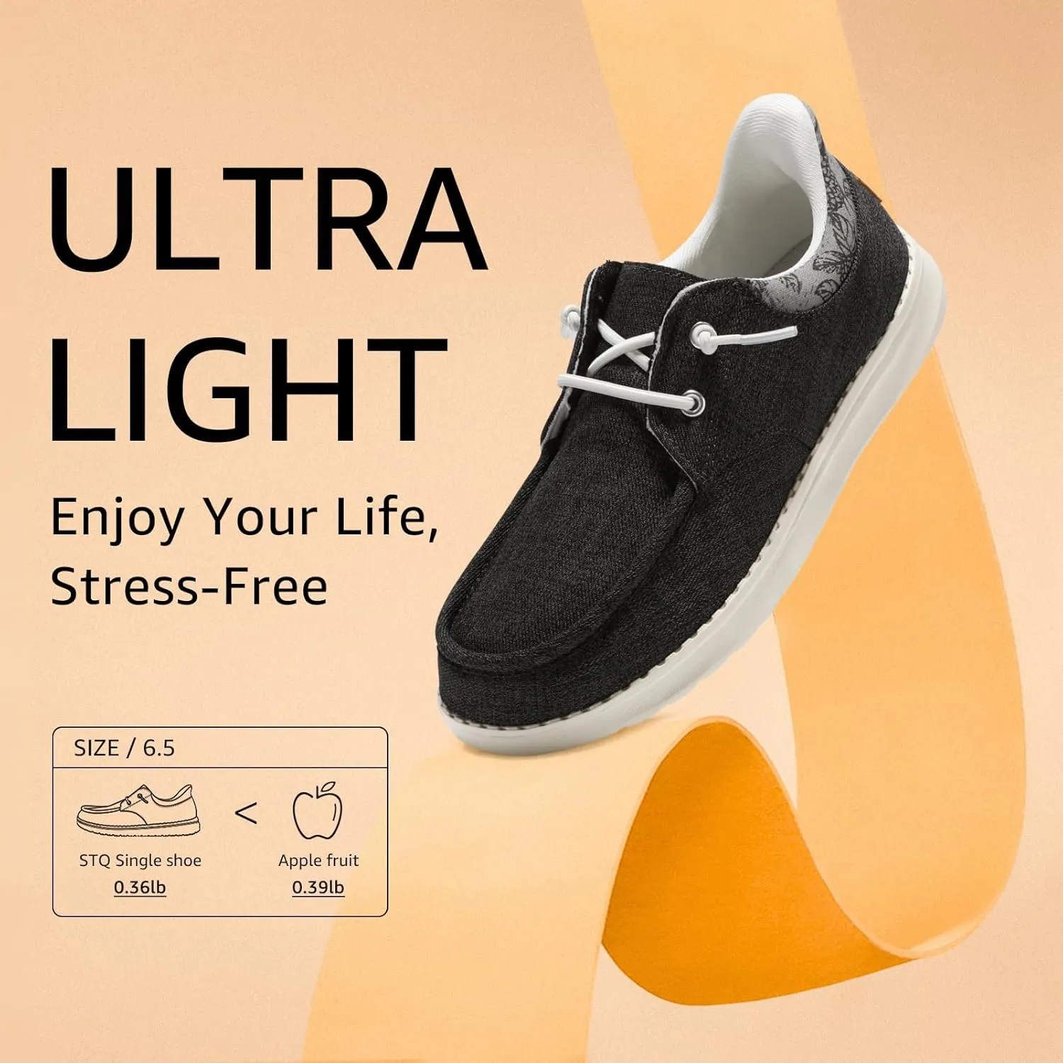 STQ Slip On Women Boat ShoesOrthopedic Plantar Fasciitis Relief Ultralight Arch Support Sneakers