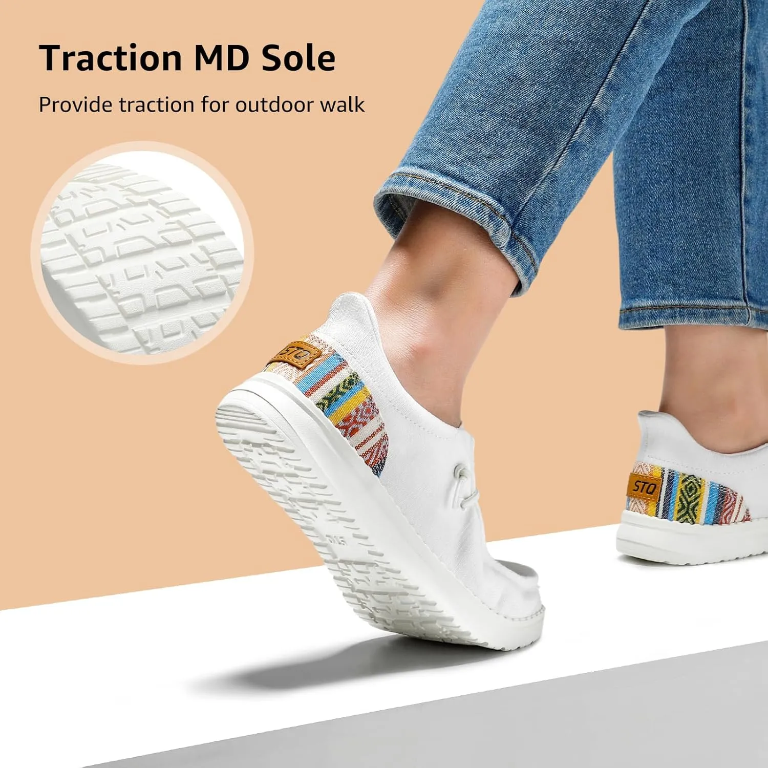 STQ Women Slip on Maternity ShoesOrthopedic Plantar Fasciitis Relief Ultralight Sneakers