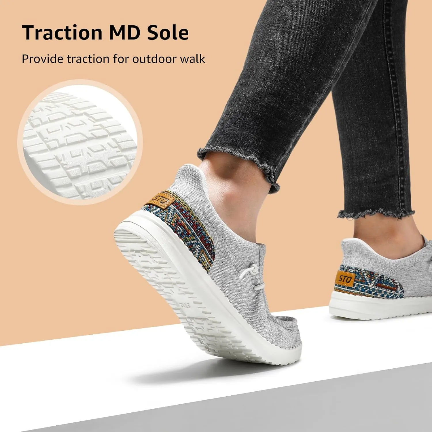 STQ Women Slip on Maternity ShoesOrthopedic Plantar Fasciitis Relief Ultralight Sneakers