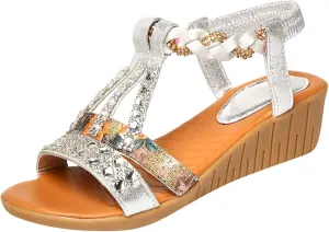 Summer Beach Sandals for Women 2025,Crystal Rhinestone Pearl Flat Sandals for Women Dressy Bling Sparkly Thong Sandals Comfortable T Strap Slip-On Shoes Casual Walking Sandals Strappy Sandals 