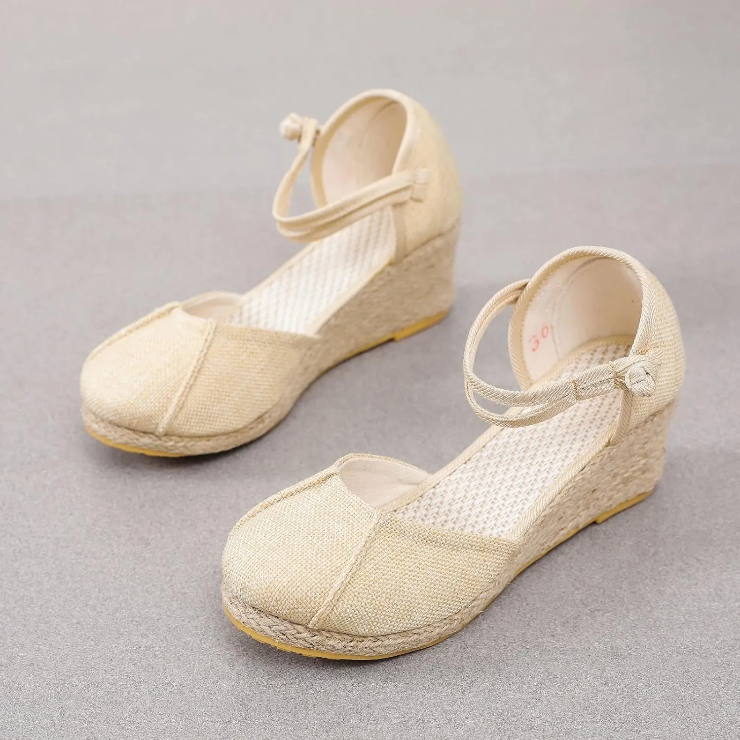 Summer Wedge Sandals for Women 2025 Trend Close Toe Espadrilles Women's Comfort Breathable Slip On Flats Shoes Slingback Lightweight Non-Slip Going Out Sandals Vacation Travel Wedding Footwear