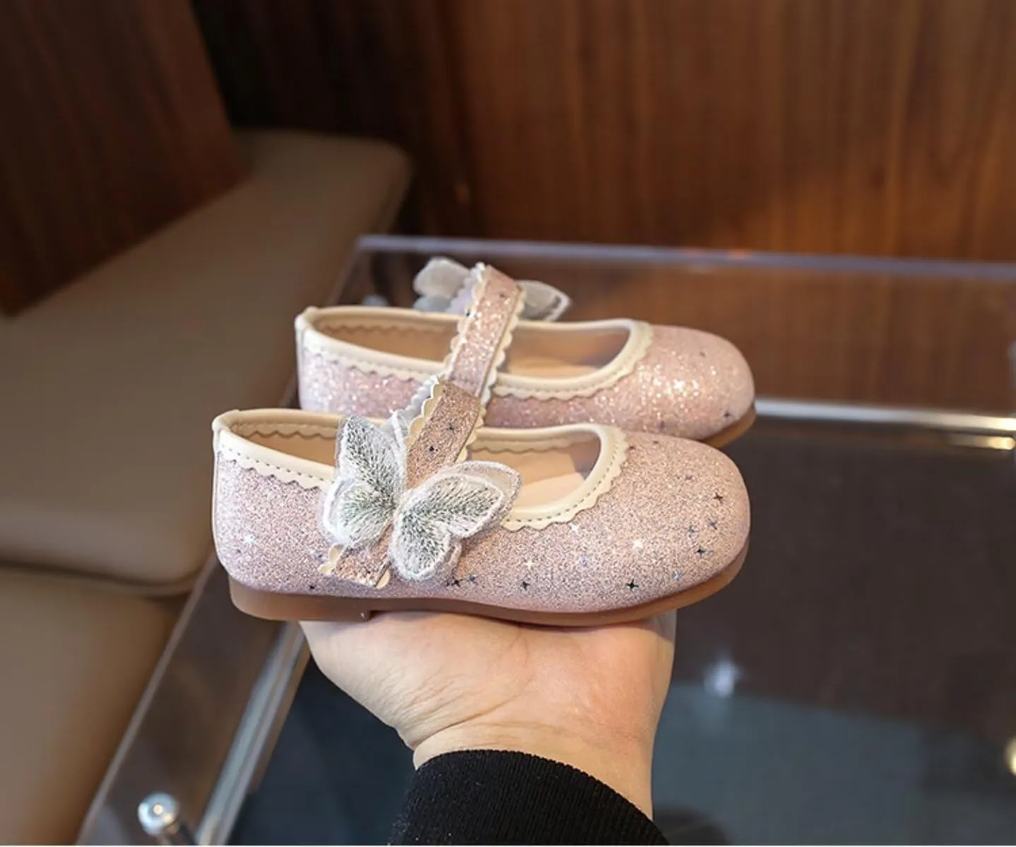 TangDao Toddler Girls Dress Shoes Little Kids Flower Girls Mary Jane Ballet Flats Princess Shoes for Wedding Party