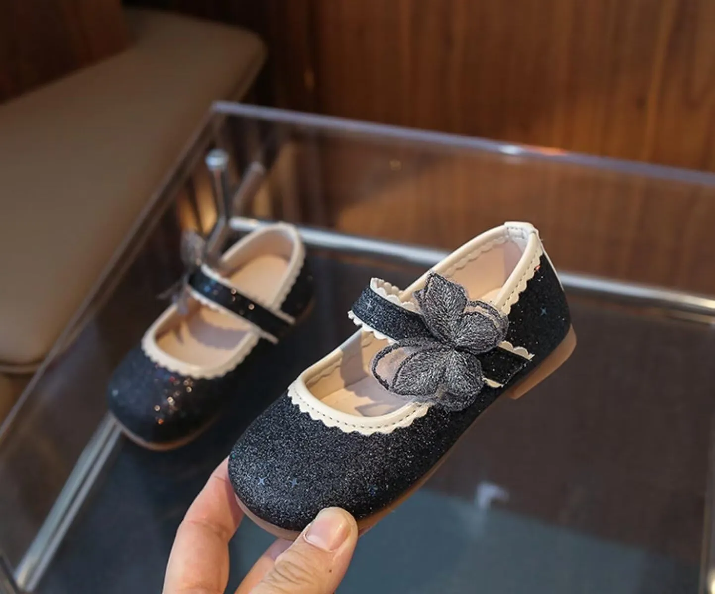 TangDao Toddler Girls Dress Shoes Little Kids Flower Girls Mary Jane Ballet Flats Princess Shoes for Wedding Party