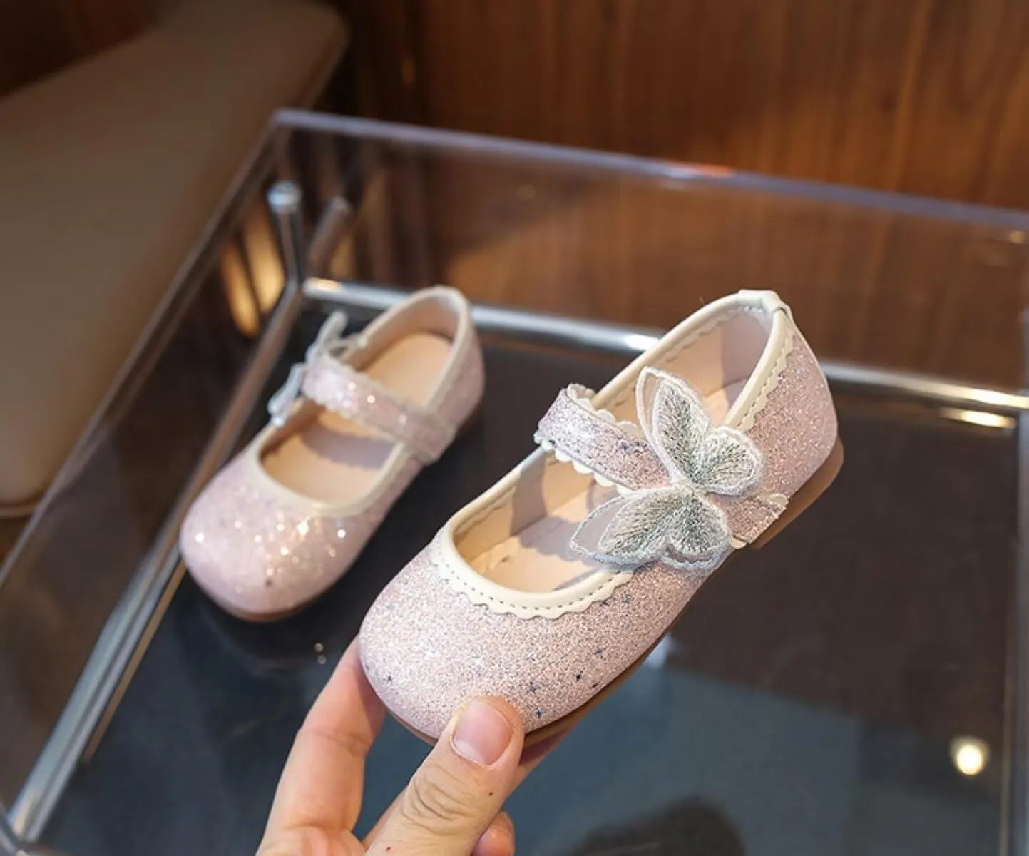 TangDao Toddler Girls Dress Shoes Little Kids Flower Girls Mary Jane Ballet Flats Princess Shoes for Wedding Party