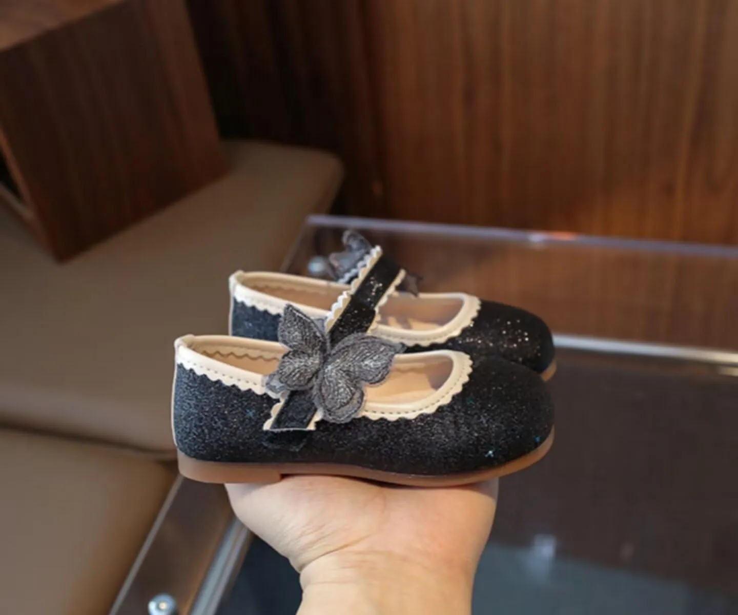 TangDao Toddler Girls Dress Shoes Little Kids Flower Girls Mary Jane Ballet Flats Princess Shoes for Wedding Party