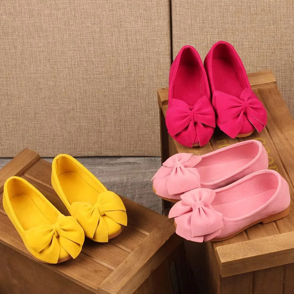TangDao Toddler Little Kid Girl's Bowknot Mary Jane Ballerina Flat Shoes Princess Girls Dress Shoes Kids Slip On Casual Classic Soft Flats Shoes Party School Wedding