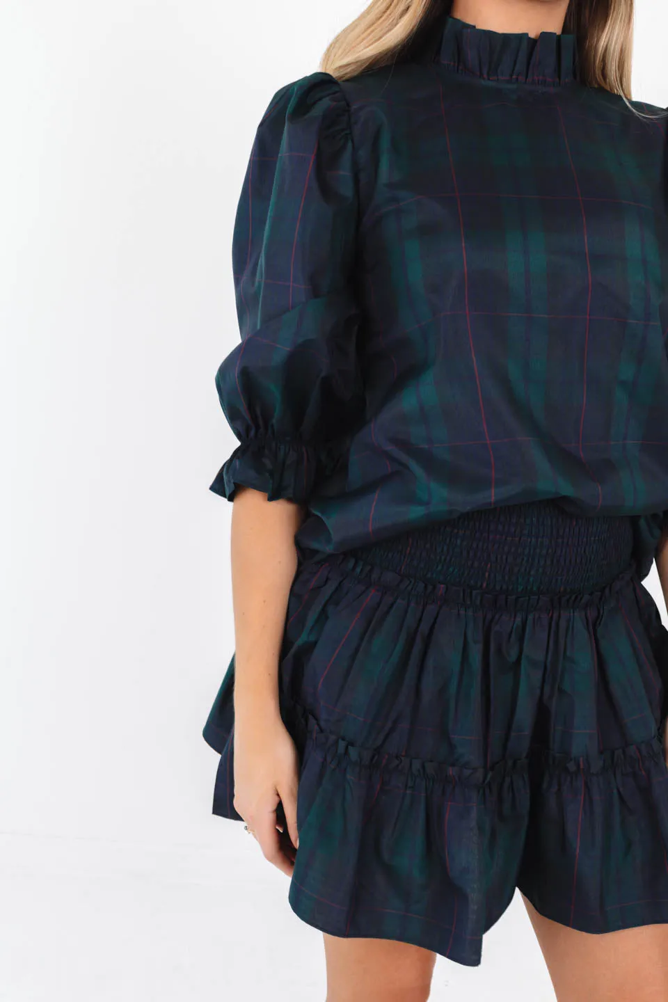 The Katrina Skort - Green Plaid