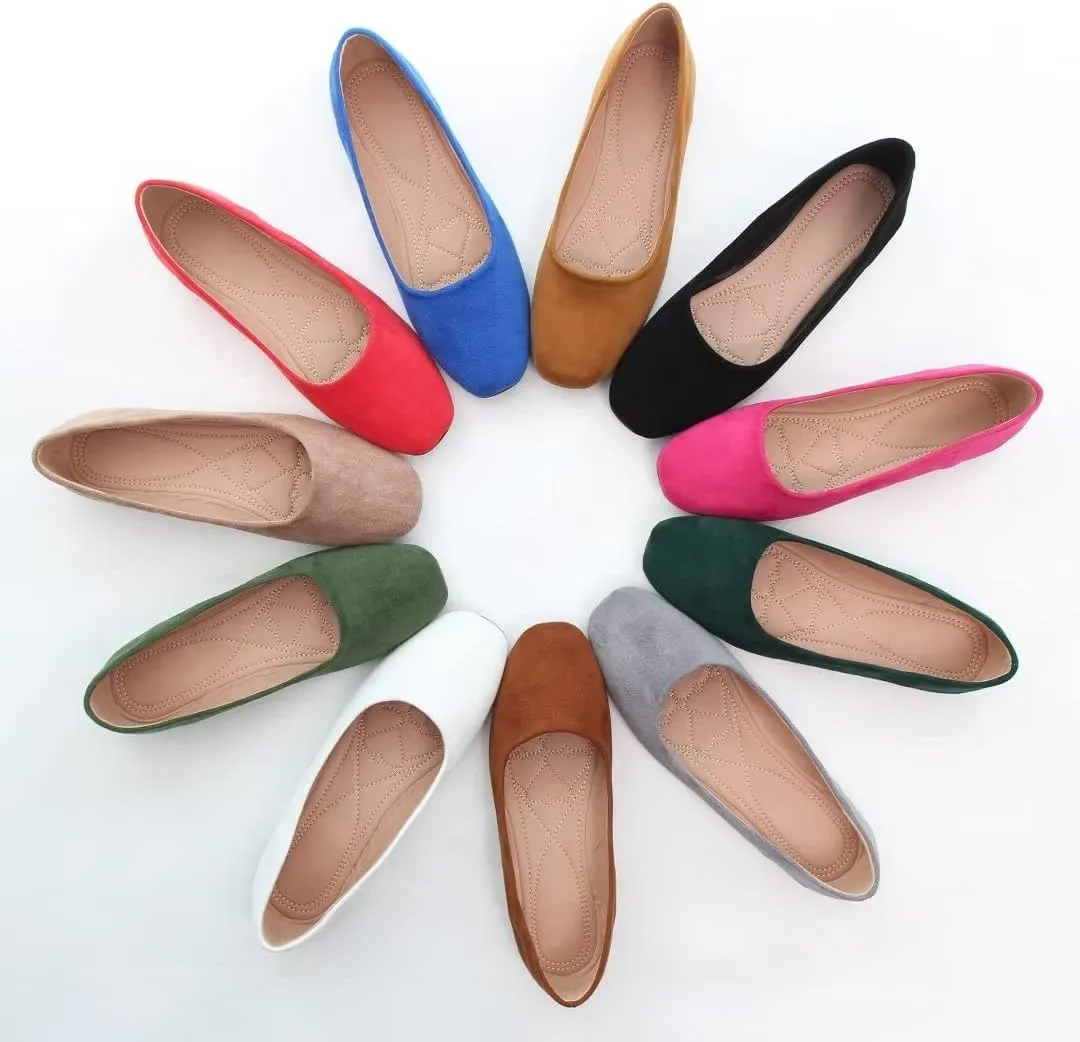 TN TANGNEST Women's Fashion Square Toe Ballet Shoes Comfortable Slip On Flats