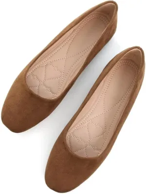 TN TANGNEST Women's Fashion Square Toe Ballet Shoes Comfortable Slip On Flats