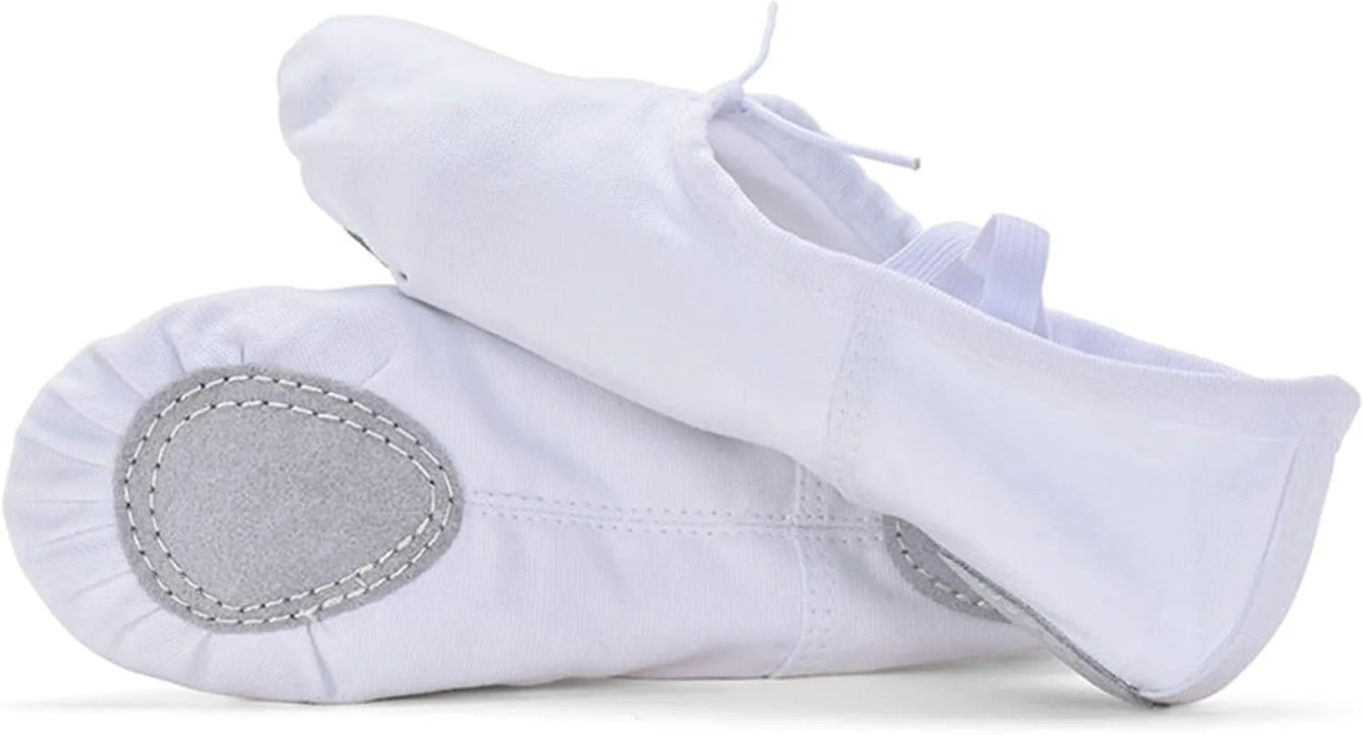 Toddler Ballet Shoes for Girls Soft Leather Ballet Exercise Shoes No-Tie Ethnic Yoga Dance Indoor Casual Shoes