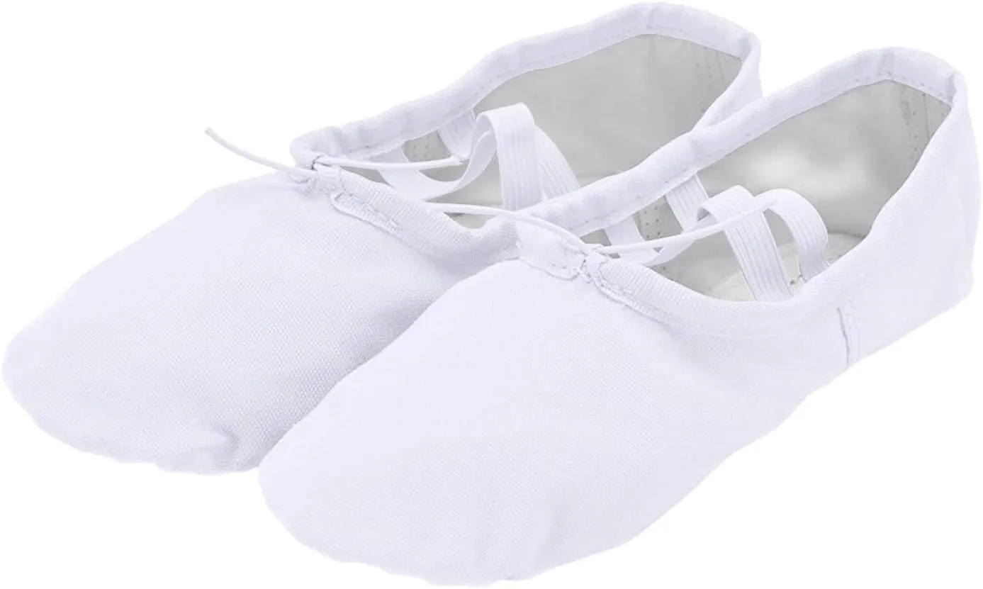 Toddler Ballet Shoes for Girls Soft Leather Ballet Exercise Shoes No-Tie Ethnic Yoga Dance Indoor Casual Shoes