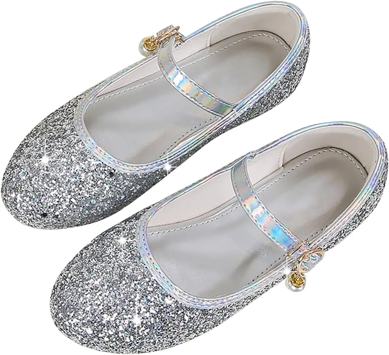 Toddler Flower Girl Dress Shoes Rhinstones Mary Jane Ballet Flats Party Wedding Toddler Little Kid Princess Shoes