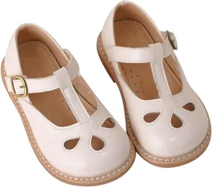 Toddler Girl Mary Jane Dress Shoes, Little Ballet Flats for 2 to 12 Girls Party School Flat Bottom Kids Slides