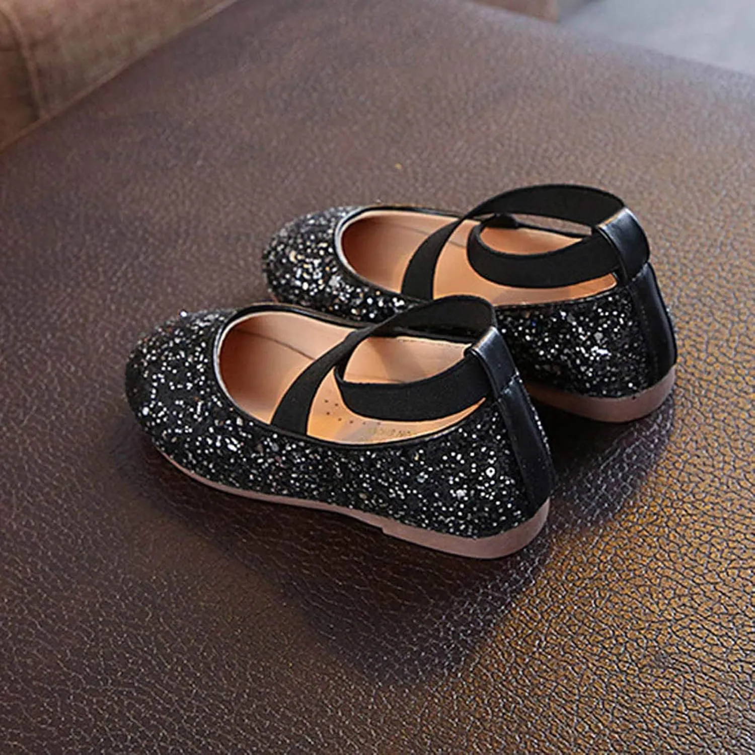 Toddler Girls Dress Glitter Princess Ballet Flat Little/Big Kids Mary Jane Ballerina Party Wedding Shoes