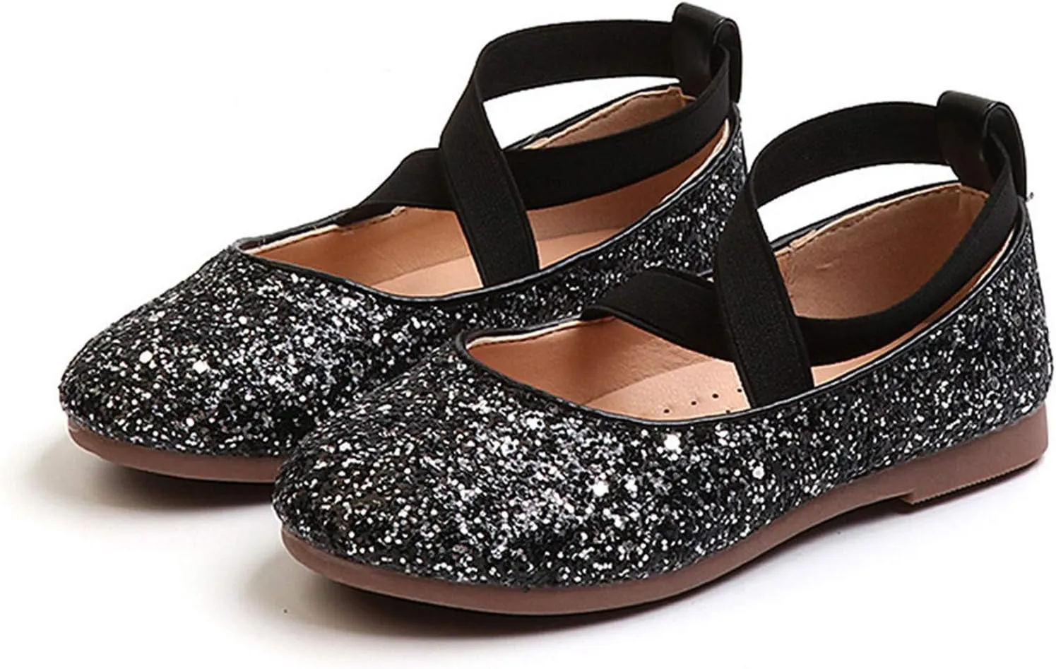 Toddler Girls Dress Glitter Princess Ballet Flat Little/Big Kids Mary Jane Ballerina Party Wedding Shoes