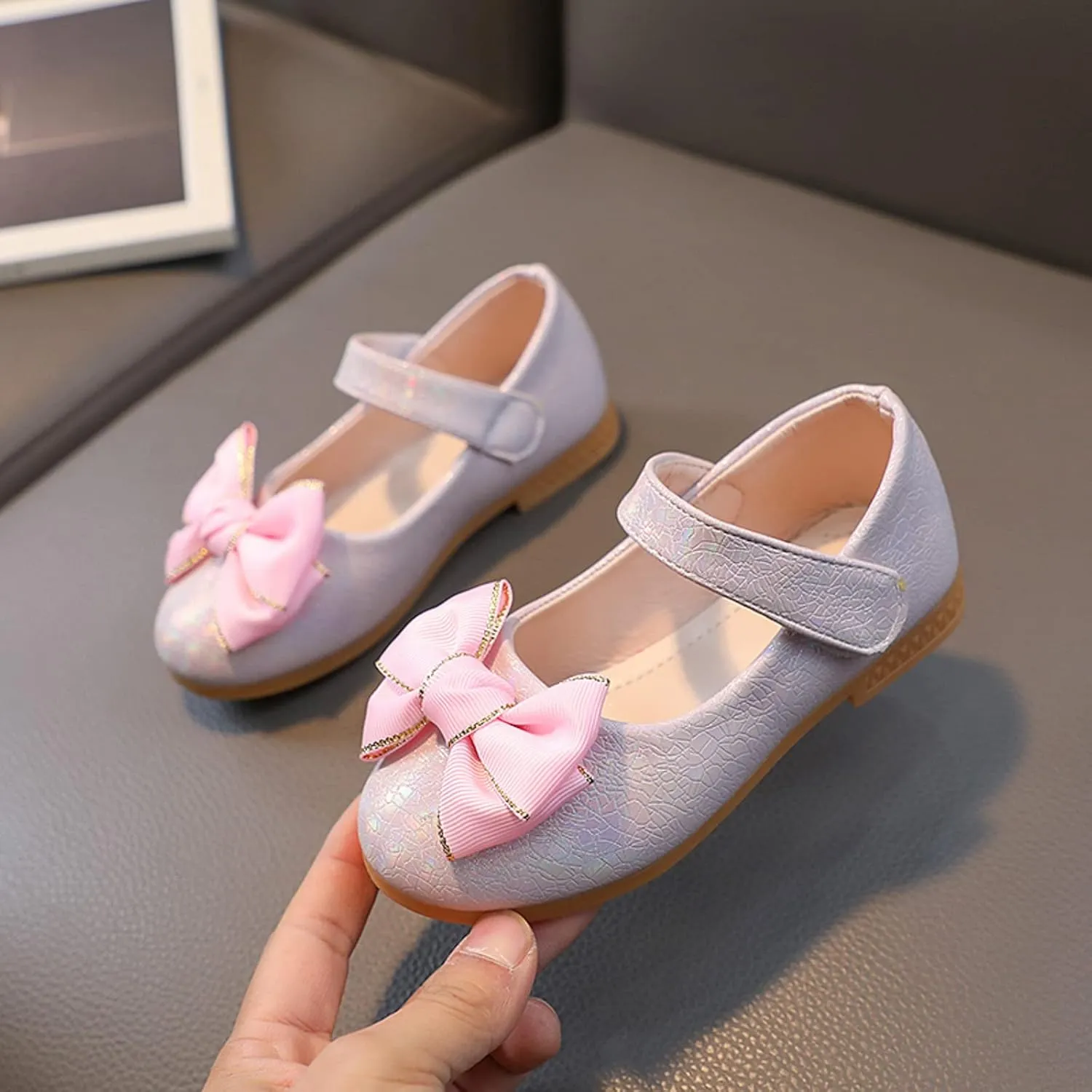 Toddler Girls Dress Shoes Ballerina Ballet Bow Flat Little/Big Kids Mary Jane Party Wedding School Flat
