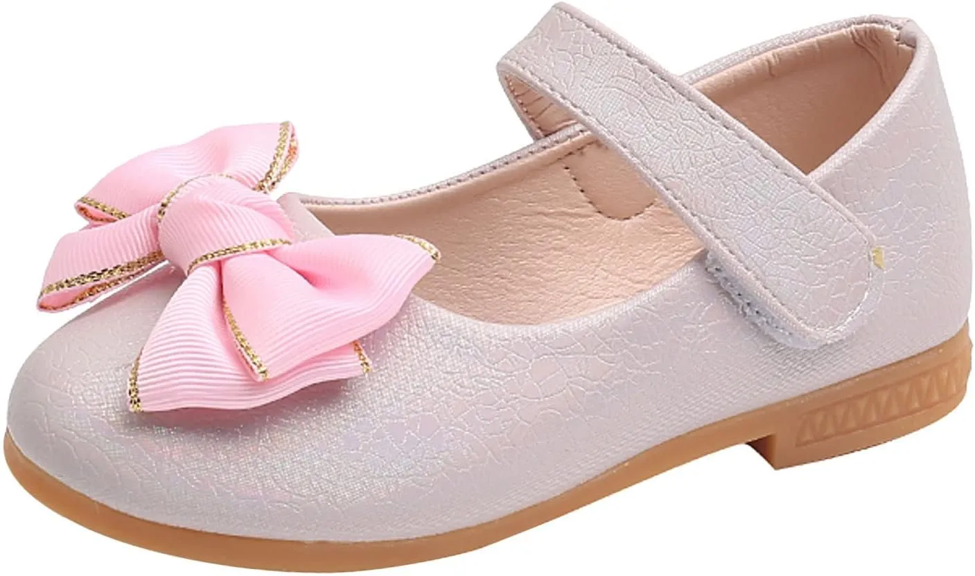 Toddler Girls Dress Shoes Ballerina Ballet Bow Flat Little/Big Kids Mary Jane Party Wedding School Flat