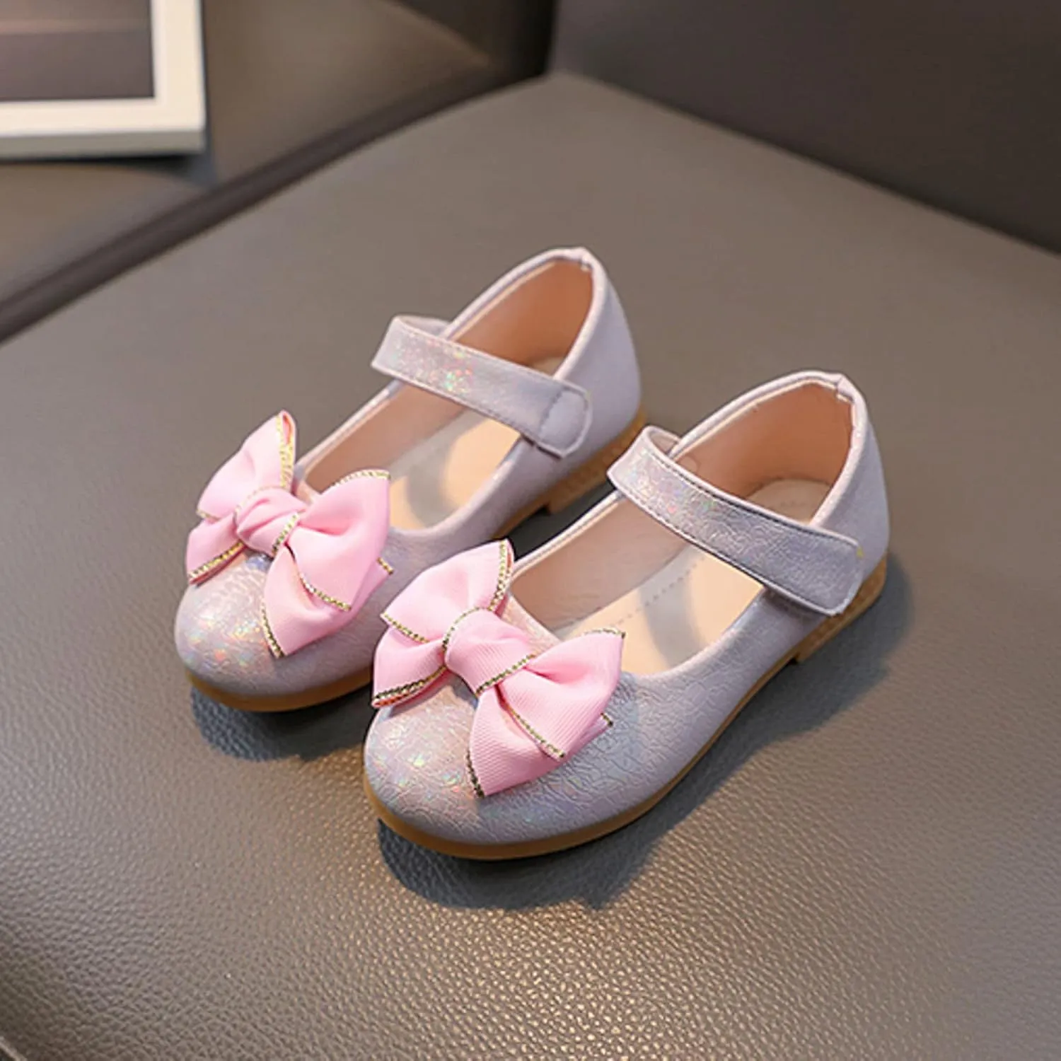 Toddler Girls Dress Shoes Ballerina Ballet Bow Flat Little/Big Kids Mary Jane Party Wedding School Flat
