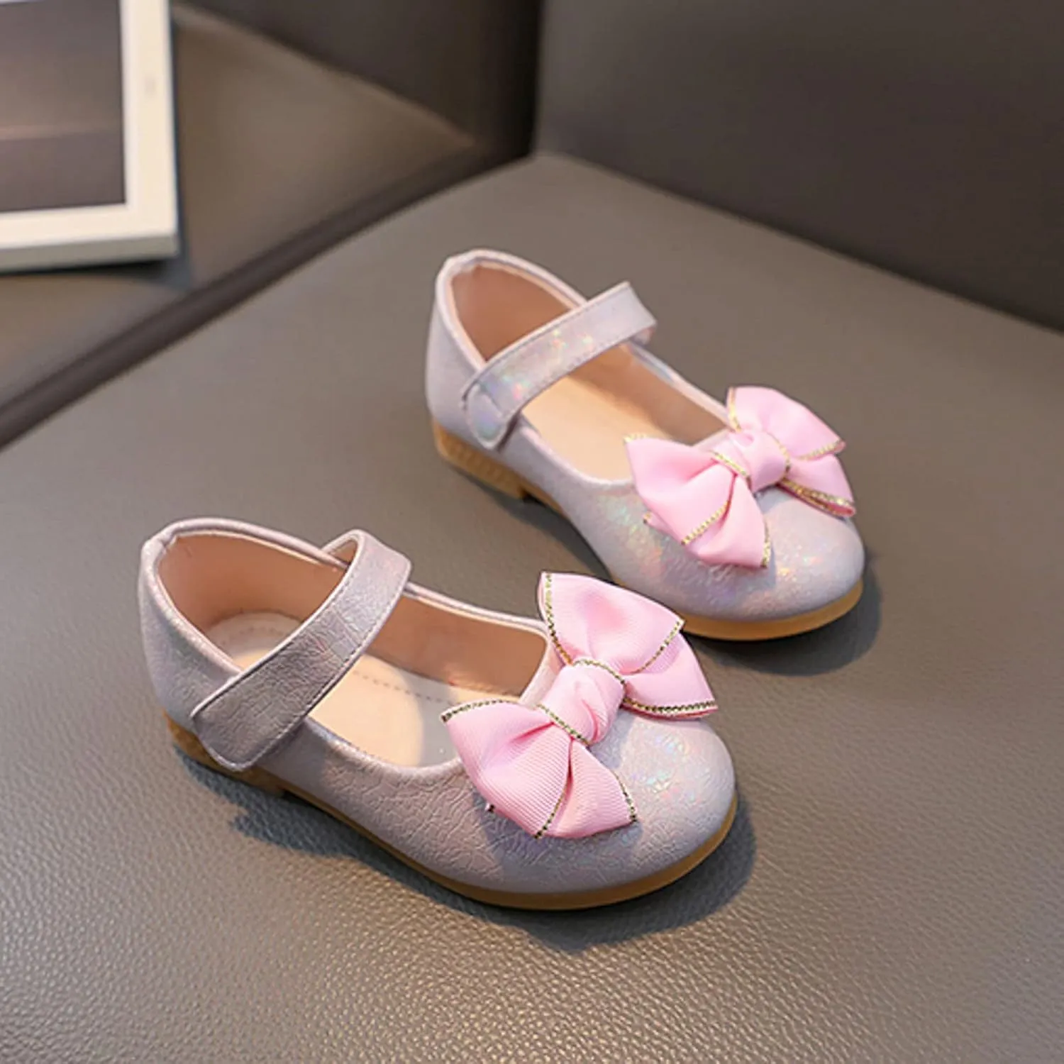 Toddler Girls Dress Shoes Ballerina Ballet Bow Flat Little/Big Kids Mary Jane Party Wedding School Flat