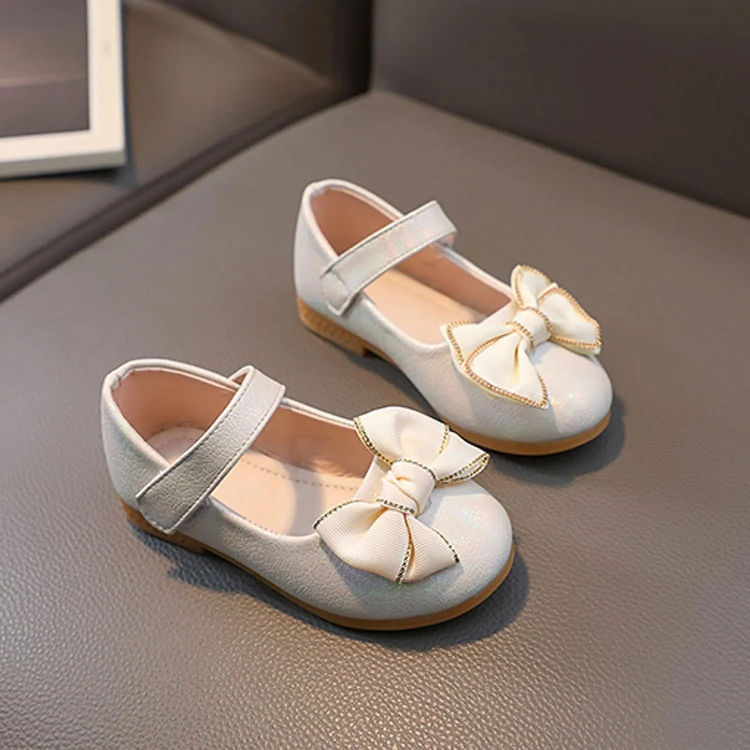Toddler Girls Dress Shoes Ballerina Ballet Bow Flat Little/Big Kids Mary Jane Party Wedding School Flat
