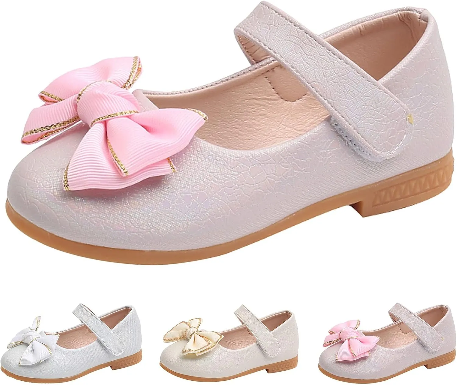 Toddler Girls Dress Shoes Ballerina Ballet Bow Flat Little/Big Kids Mary Jane Party Wedding School Flat