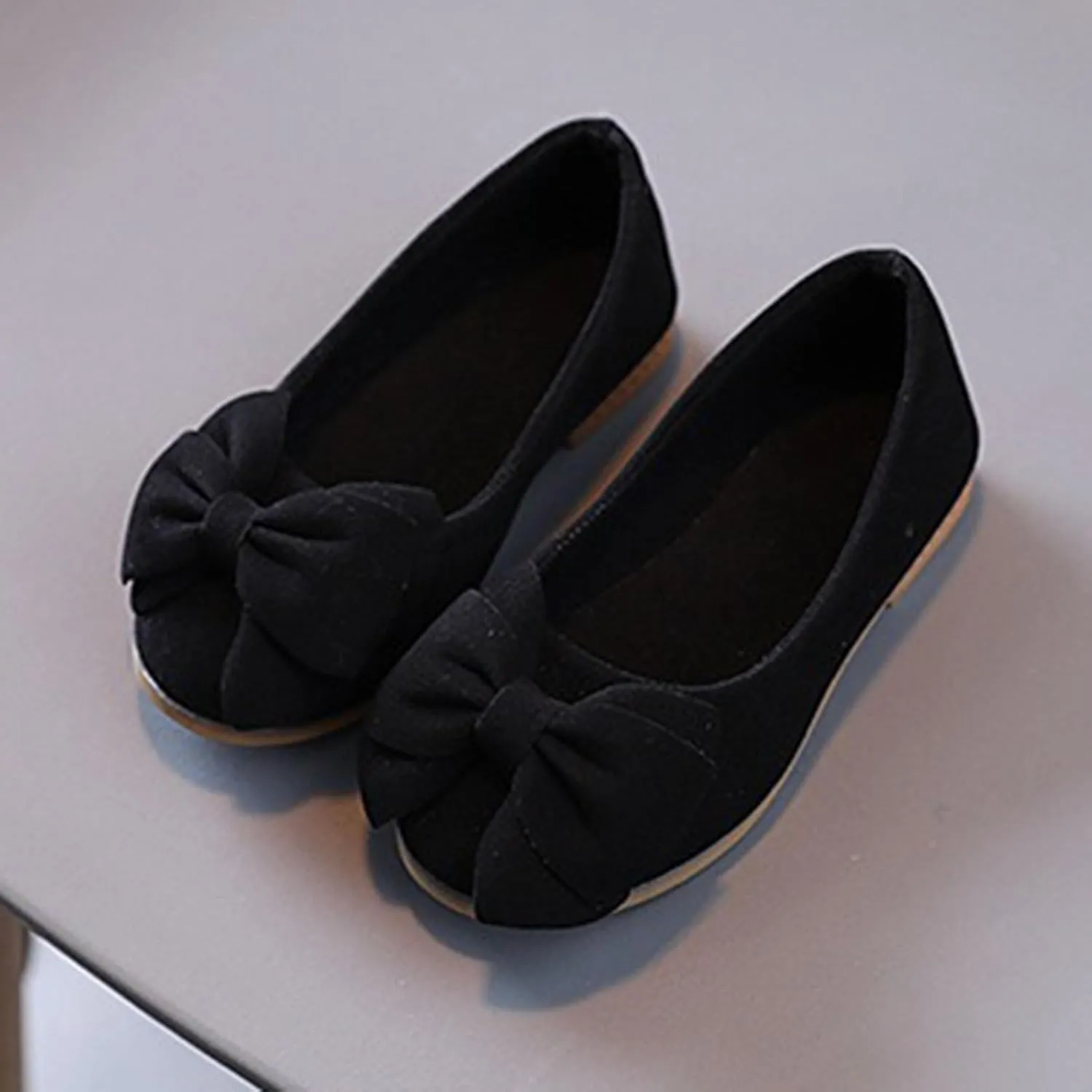 Toddler Girls Dress Shoes Kids Cute Bowknot Ballerina Flat Flower Girl Dance Party Princess Slip-On Mary Jane Shoes