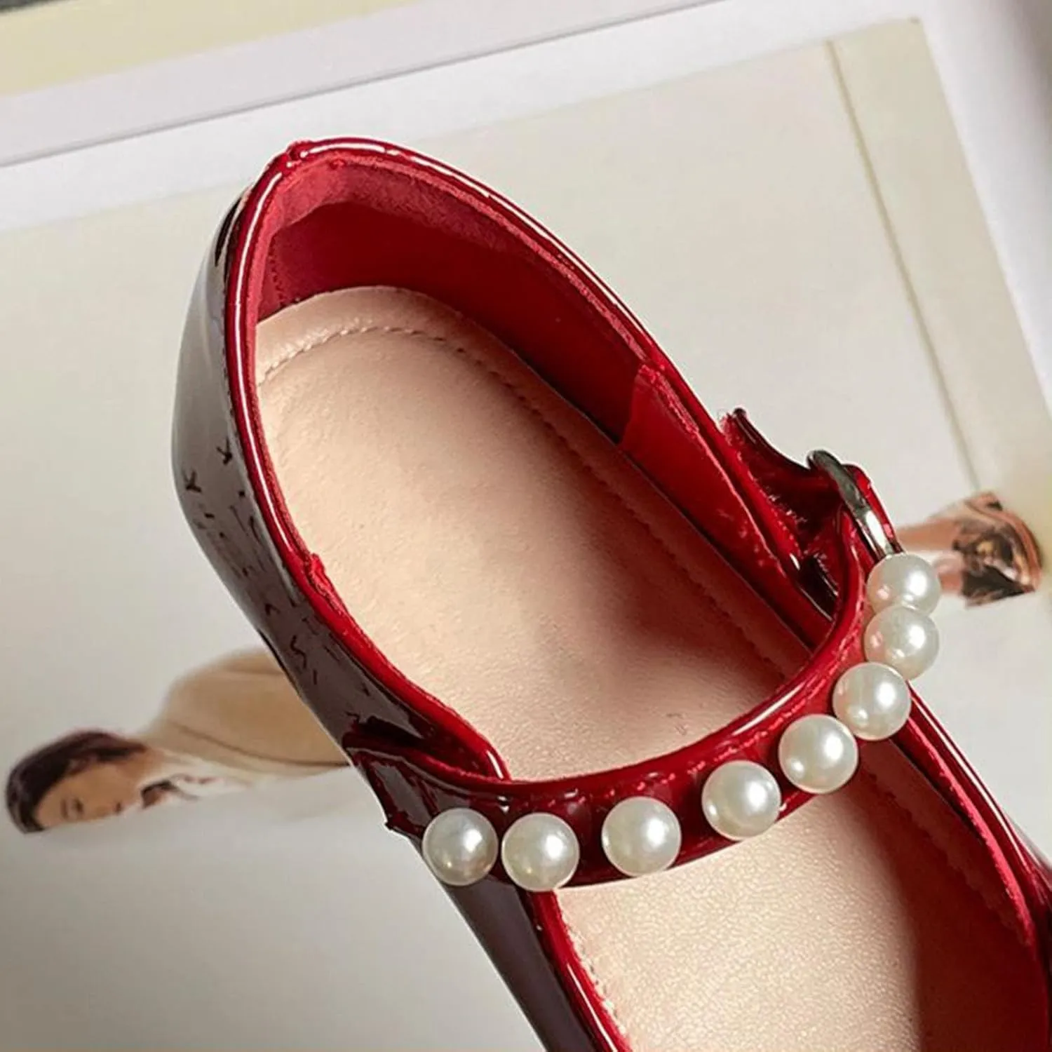 Toddler Girls Mary Jane Ballet Flats Little Girl Dress Shoes for School Party Wedding Prom Uniform