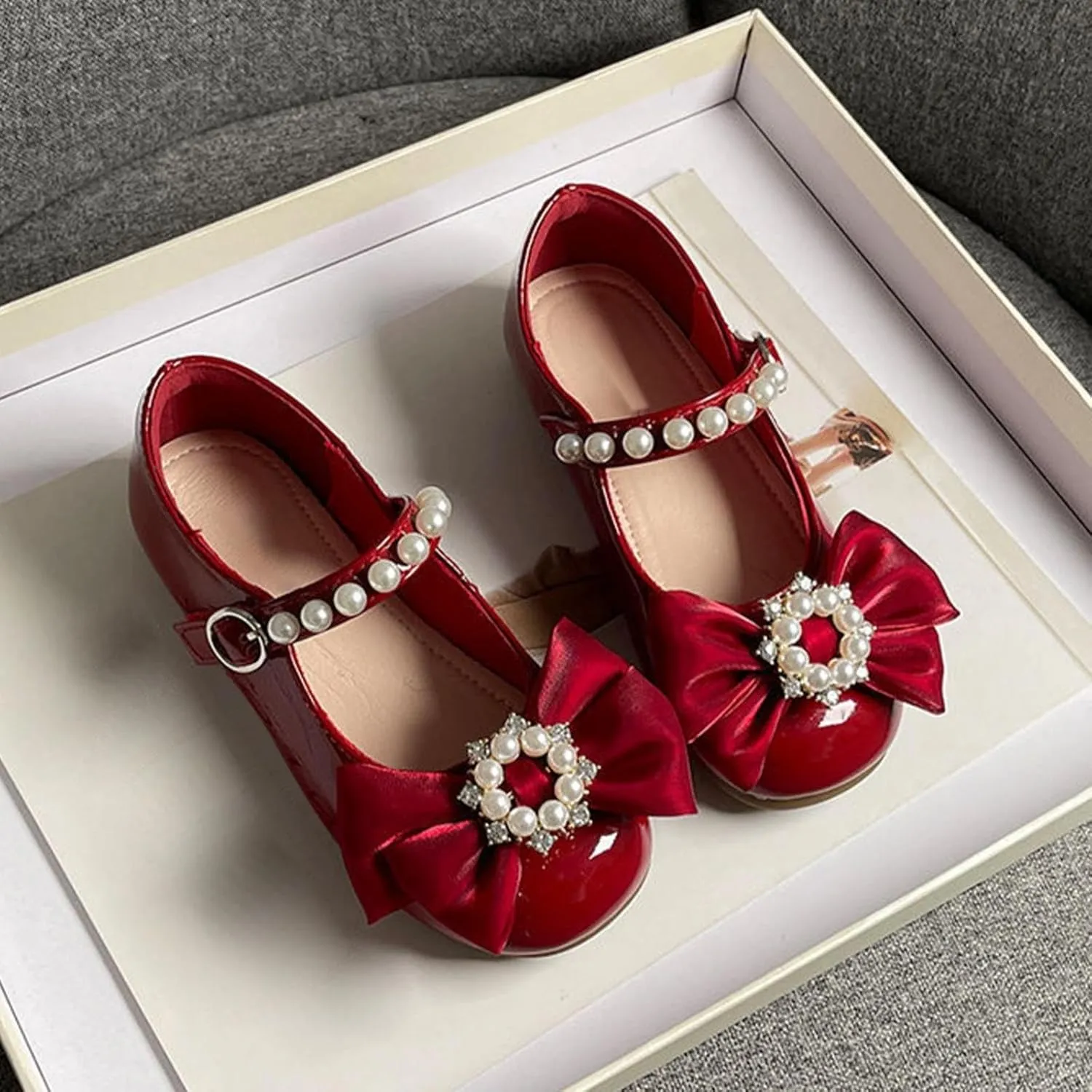 Toddler Girls Mary Jane Ballet Flats Little Girl Dress Shoes for School Party Wedding Prom Uniform
