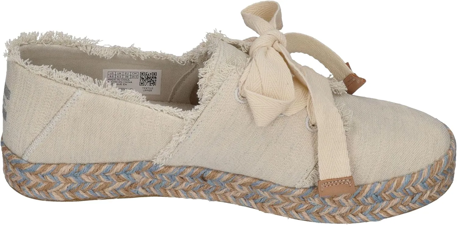 TOMS Womens Carolina Lace Up Espadrille Sneakers Shoes Casual - Black