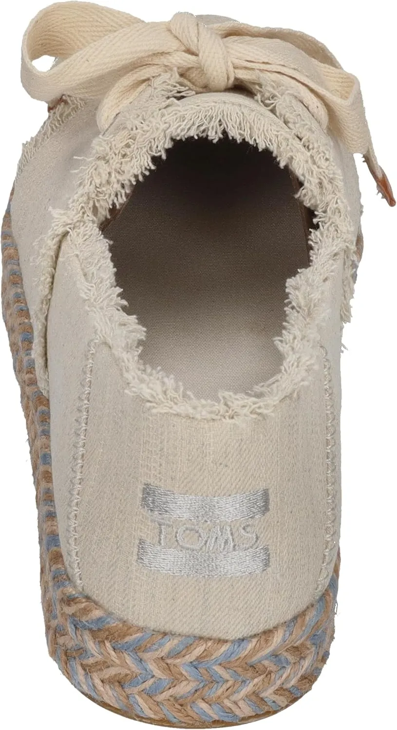 TOMS Womens Carolina Lace Up Espadrille Sneakers Shoes Casual - Black
