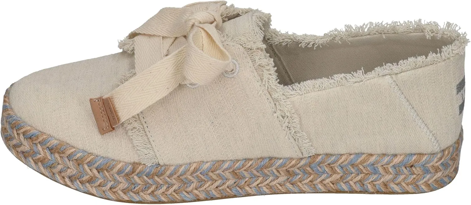 TOMS Womens Carolina Lace Up Espadrille Sneakers Shoes Casual - Black