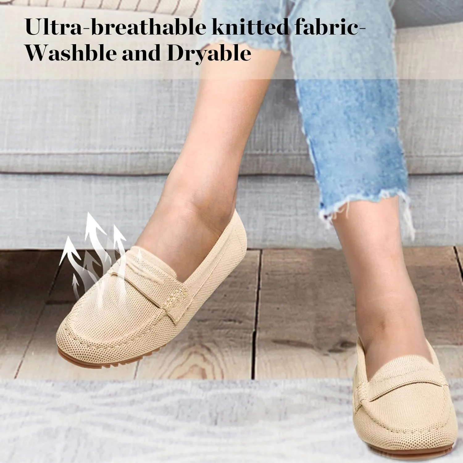 Trakxy Women's Knited Loafer Shoes Comfortable Flat Loafer Office Shoes Flat Shoes