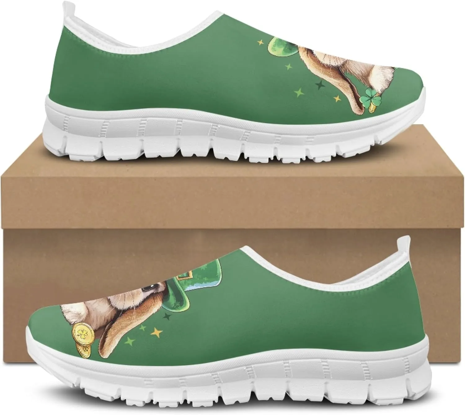 Trendy Print Womens Shoes Slip-on Walking Shoes Sneakers Breathable Mesh Casual Footwear