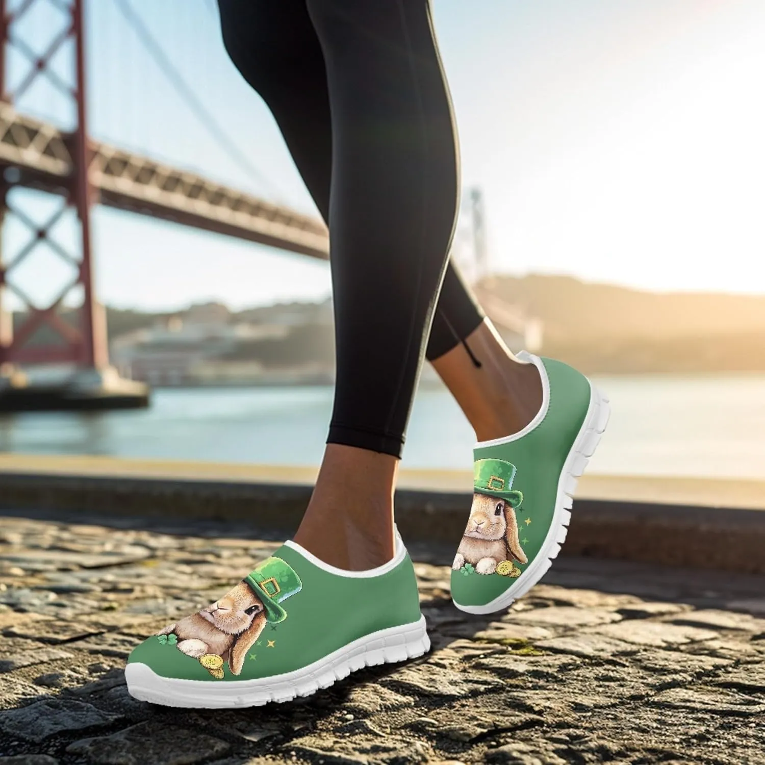 Trendy Print Womens Shoes Slip-on Walking Shoes Sneakers Breathable Mesh Casual Footwear