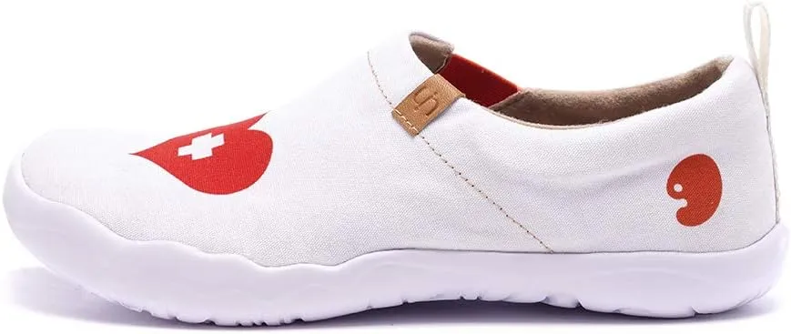 UIN Women's Slip On Sneakers Casual Loafers Knitted Art Painted Comfort Soft Walking Shoes