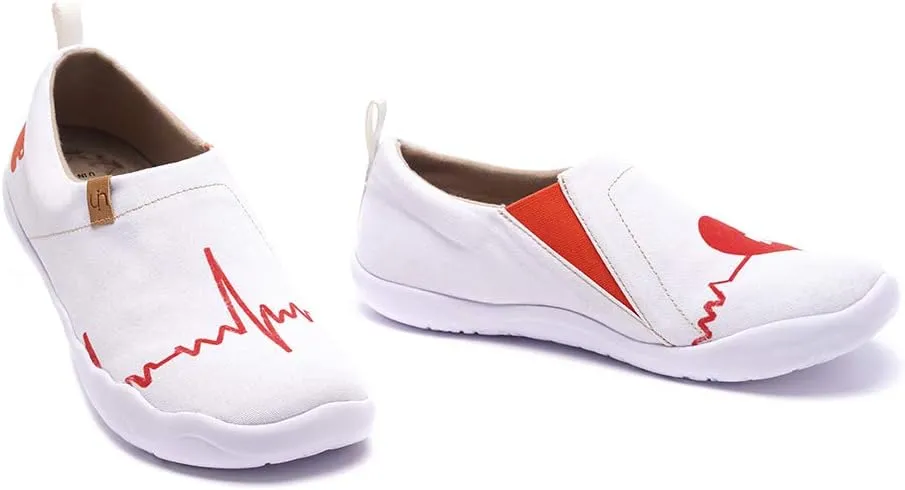 UIN Women's Slip On Sneakers Casual Loafers Knitted Art Painted Comfort Soft Walking Shoes