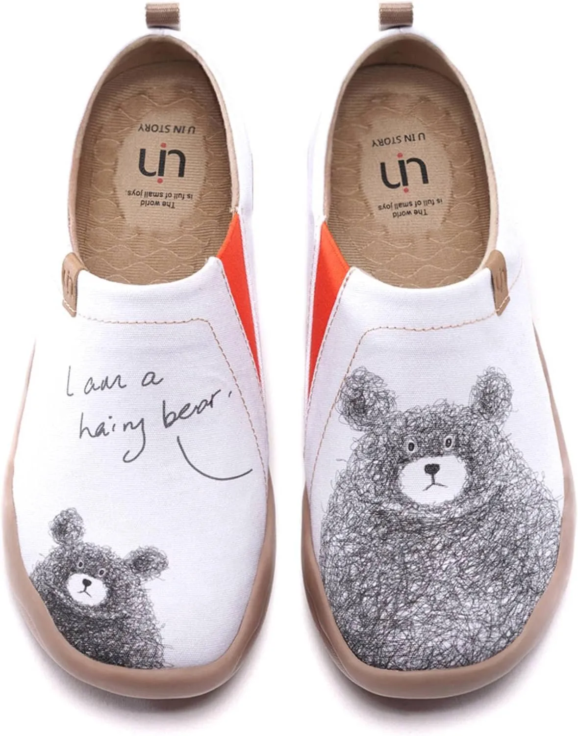 UIN Women's Slip On Sneakers Casual Loafers Knitted Art Painted Comfort Soft Walking Shoes