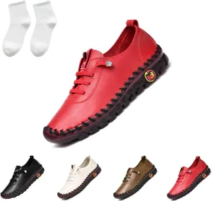 Ultra Soft Orthopedic Shoes for Women 2023, Leather Soft Bottom Flat Shoes, Non-Slip Breathable Round Head Shoes