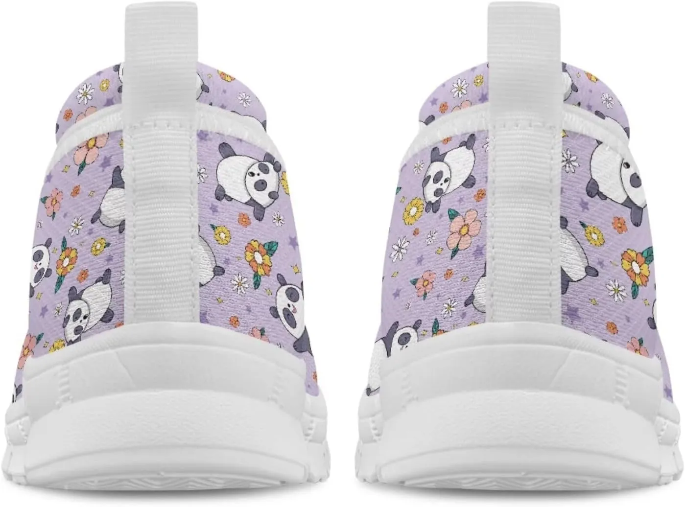 Various Creative Panda Print Womens Flats Comfortable Dressy Slip On Ballet Shoes Lightweight Stylish Mesh Casual Sneakers Daily Wear