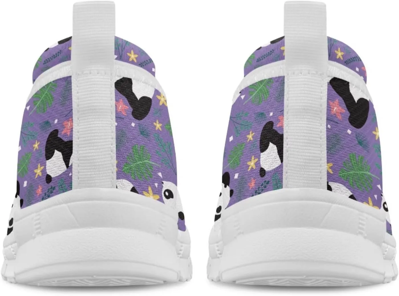 Various Creative Panda Print Womens Flats Comfortable Dressy Slip On Ballet Shoes Lightweight Stylish Mesh Casual Sneakers Daily Wear