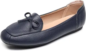VenusCelia Women's Bowknot Wide Flat Shoe