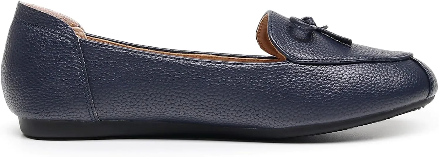 VenusCelia Women's Bowknot Wide Flat Shoe
