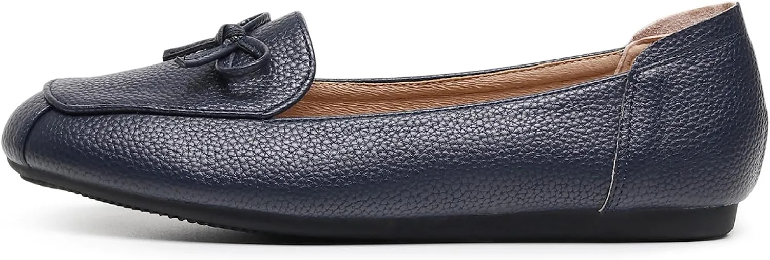 VenusCelia Women's Bowknot Wide Flat Shoe