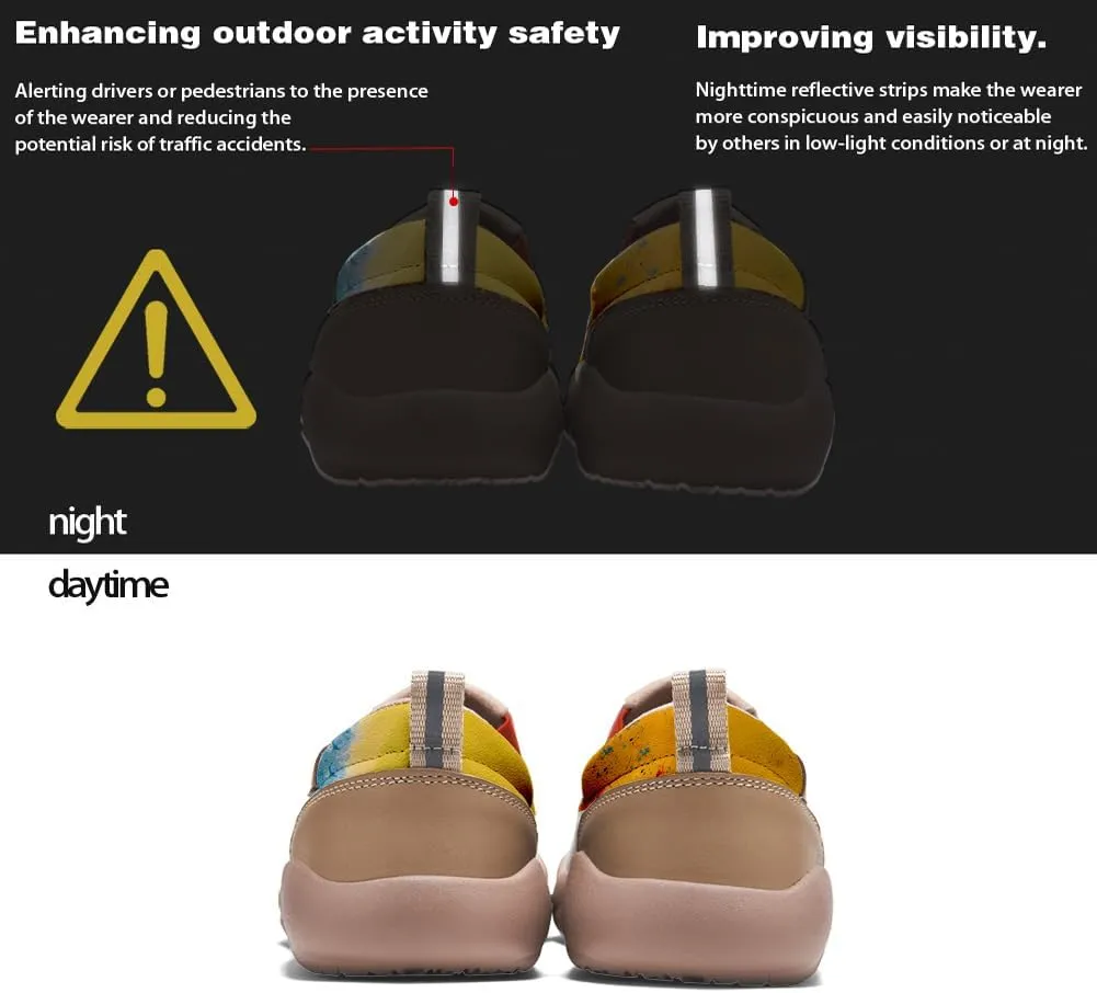 Walking Shoes for Women Slip Ons Casual Leather Loafers Comfortable Art Painted Travel Sneaker Sunflowers
