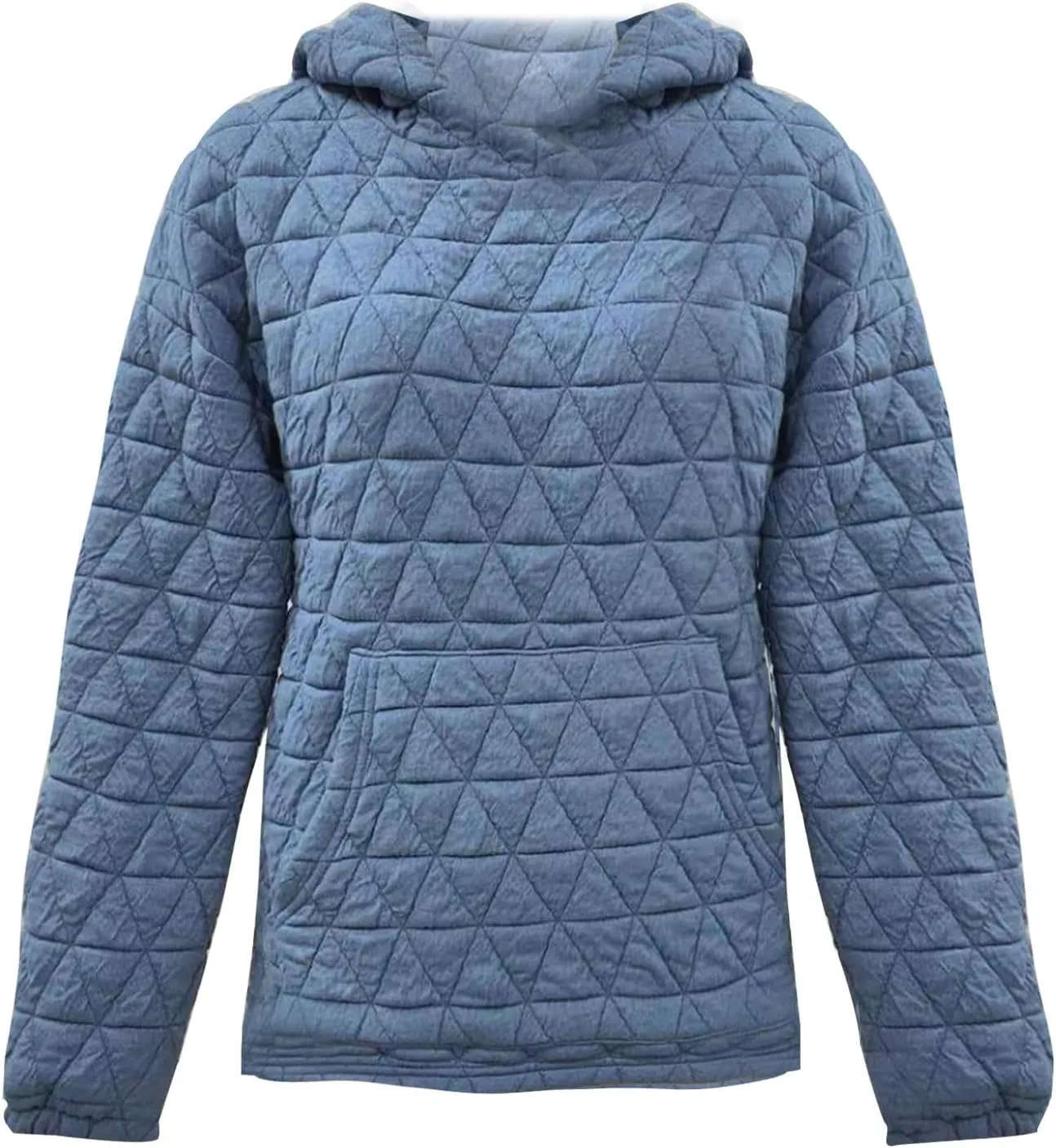 Warm Hooded Sweatshirts for Women Solid Plaid Casual Fall Winter Hoodies Oversized Comfy Blouses for Outing Street