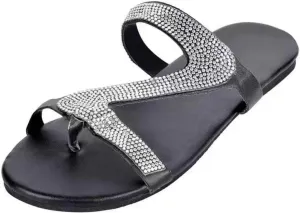 Wide Width Sandals for Women Dressy Comfy Platform Flat Open Toe Casual Summer Slippers Comfortable Rhinestone Beaded Sparkly Bling Sandal Gladiator Beach Travel Fashion Slipper Flip Flops