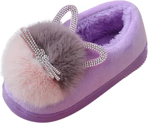 Winter Slippers for Boys Kids Children's Boys Girls Fashion Shoes Cartoon Plush Shoes Indoor Home Warm and Cute Cotton Slippers Youth Flip Flops