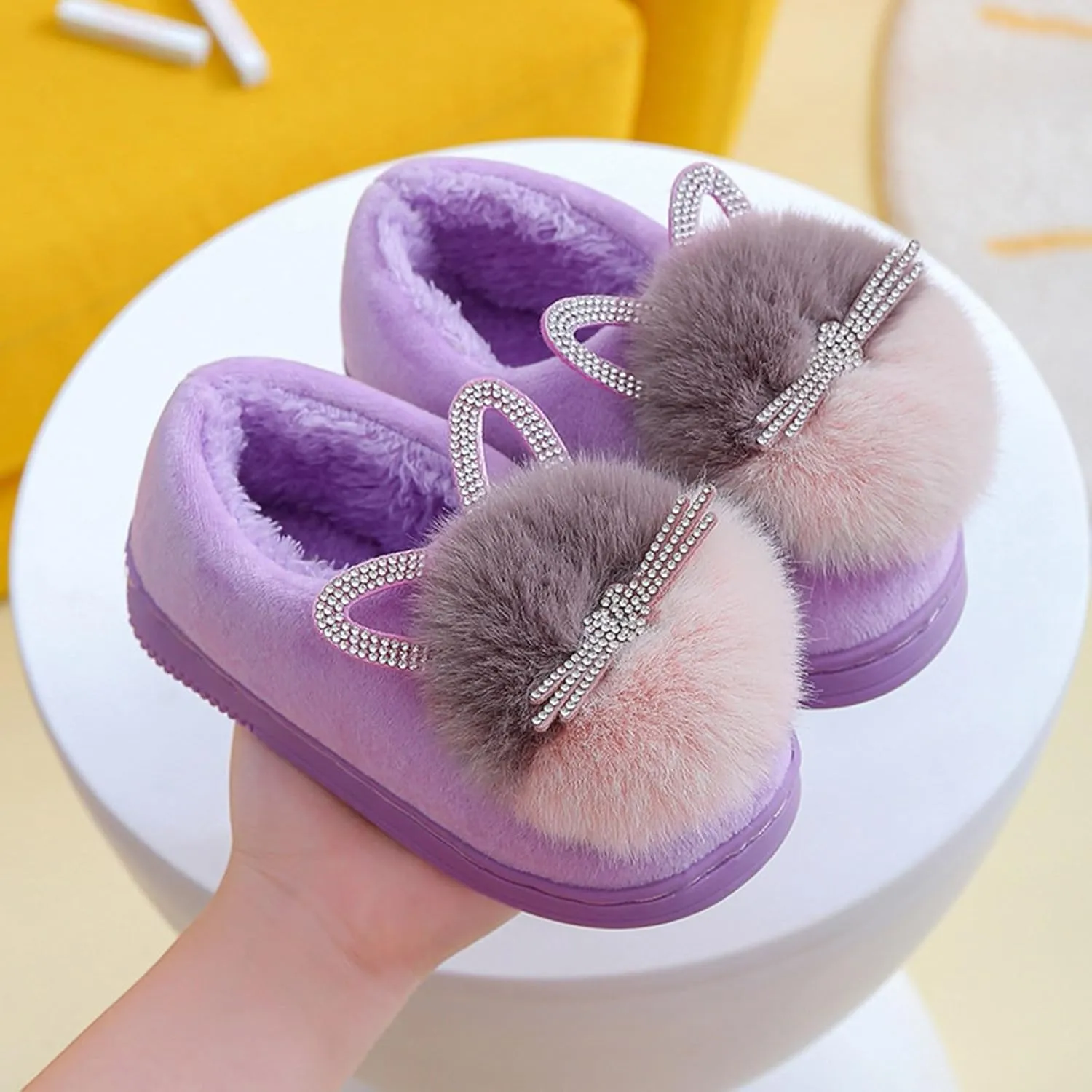 Winter Slippers for Boys Kids Children's Boys Girls Fashion Shoes Cartoon Plush Shoes Indoor Home Warm and Cute Cotton Slippers Youth Flip Flops