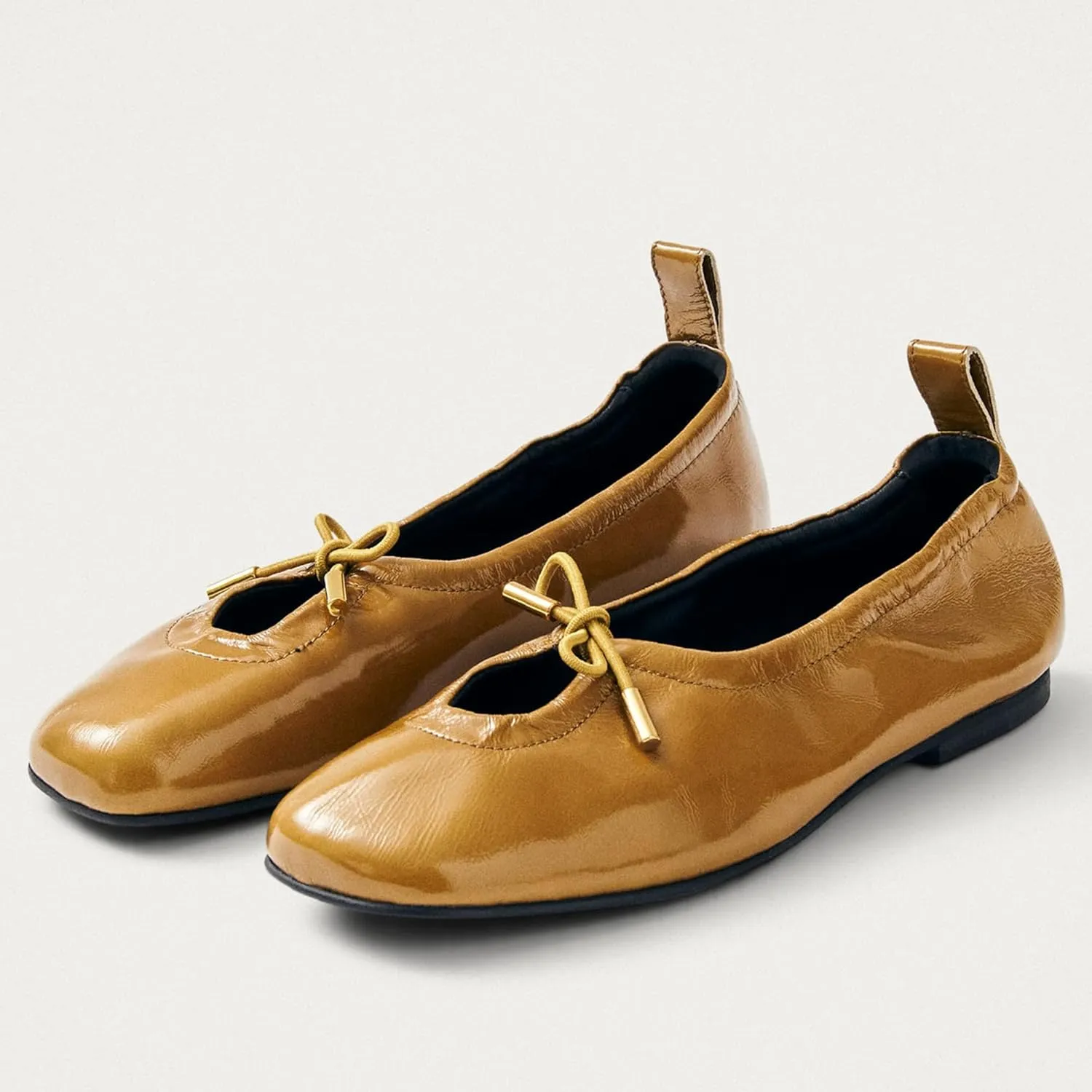 Women Ballet Flats Square Toe Lace Up Bow Ballerina Shoes Cute Slip On Casual Mary Jane Shoes